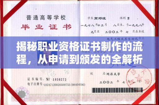 塔什库尔干塔吉克揭秘职业资格证书制作的流程，从申请到颁发的全解析