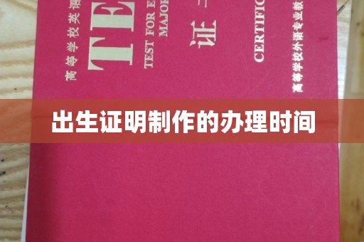 塔什库尔干塔吉克出生证明制作的办理时间
