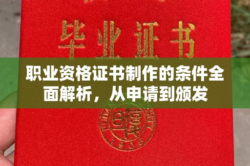 塔什库尔干塔吉克职业资格证书制作的条件全面解析，从申请到颁发
